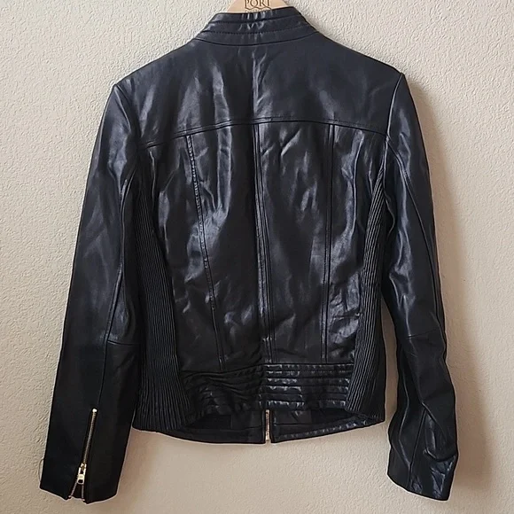 MK 100% Leather motto jacket L - Picture 4 of 13